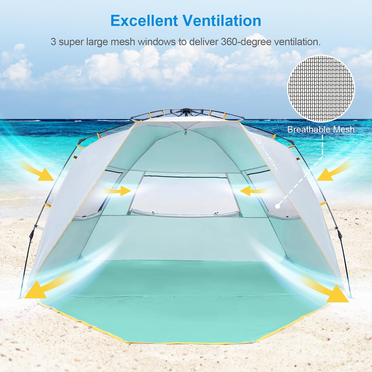 Thumbnail 6 de Wolfwise Instant Beach Tent Sun Shelter with Zippered Extendable Porch