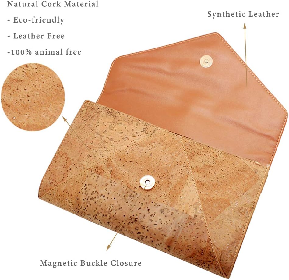 Detalle 2 de bos hiho Umhängetasche aus Kork Crossbody Veganleder – nachhaltige Damenhandtasche