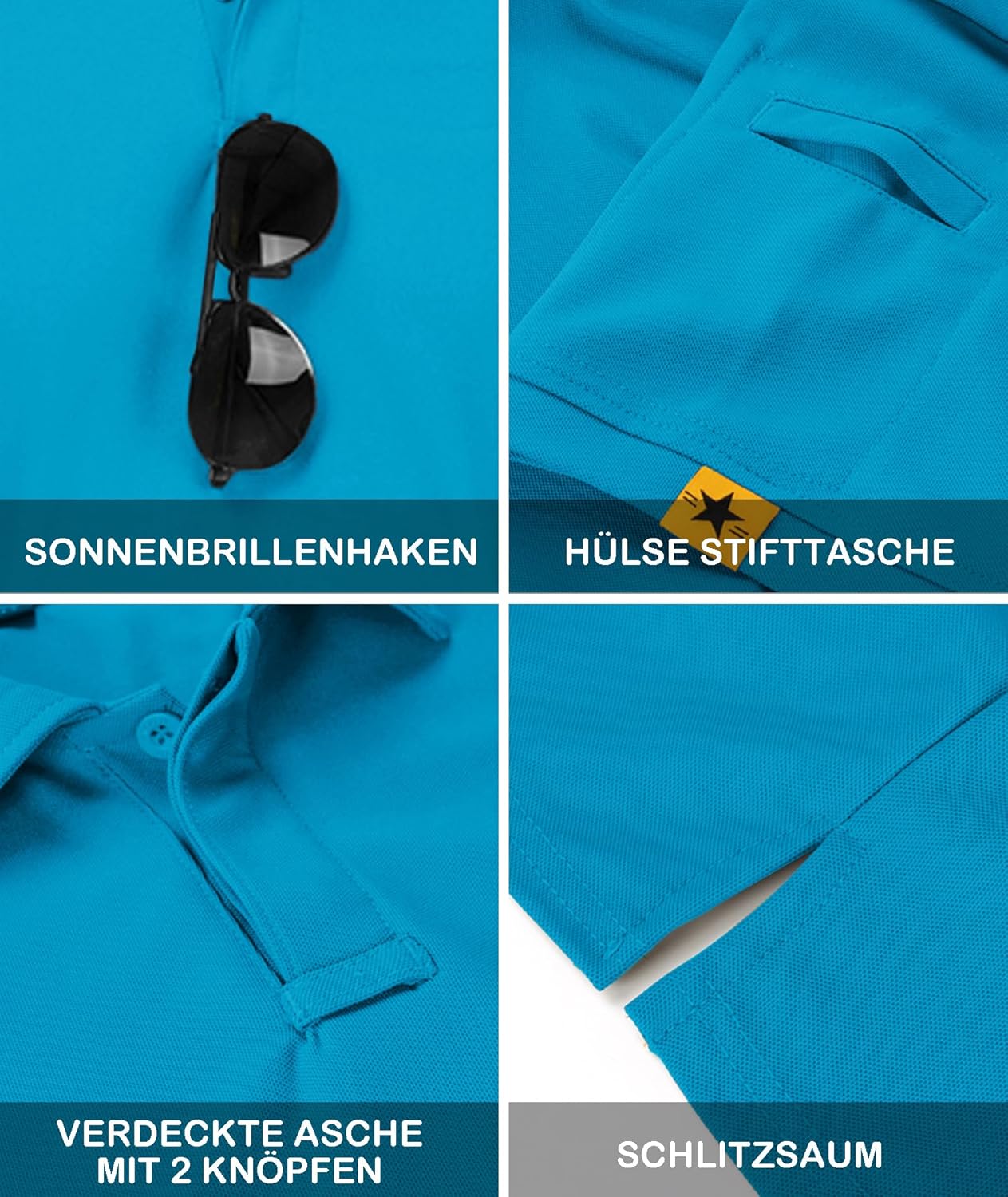 Thumbnail 4 de JACKETOWN Poloshirt Herren Kurzarm – atmungsaktiv, schnelltrocknend, Knopfleiste, Regular Fit