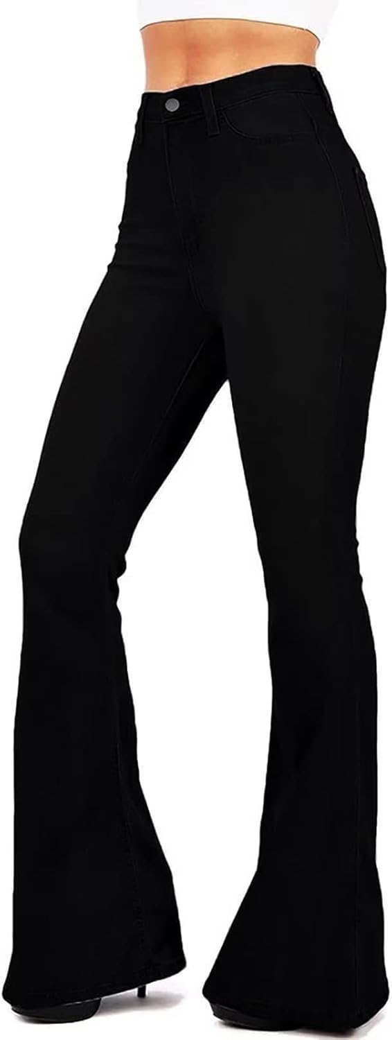 Thumbnail 3 de KDF Flare Jeans for Women: High-Waisted Bootcut Bell Bottom with Stretch