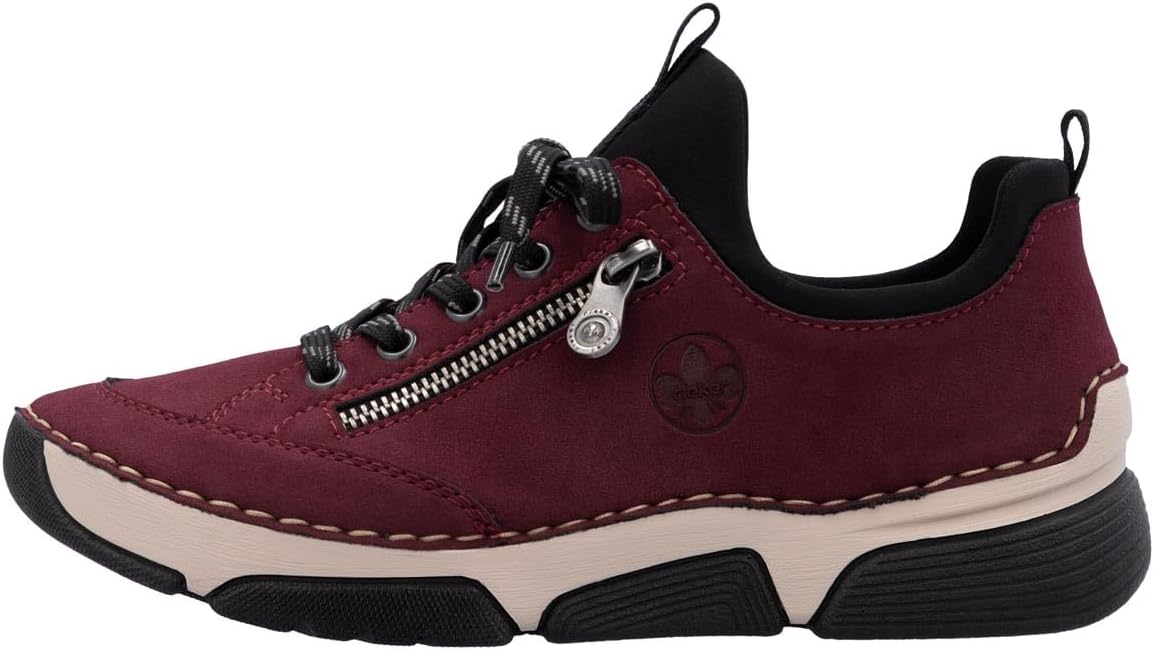 Detalle de Rieker Damen Low-Top Sneaker 45973 – Halbschuhe aus elastischem Scuba-Material