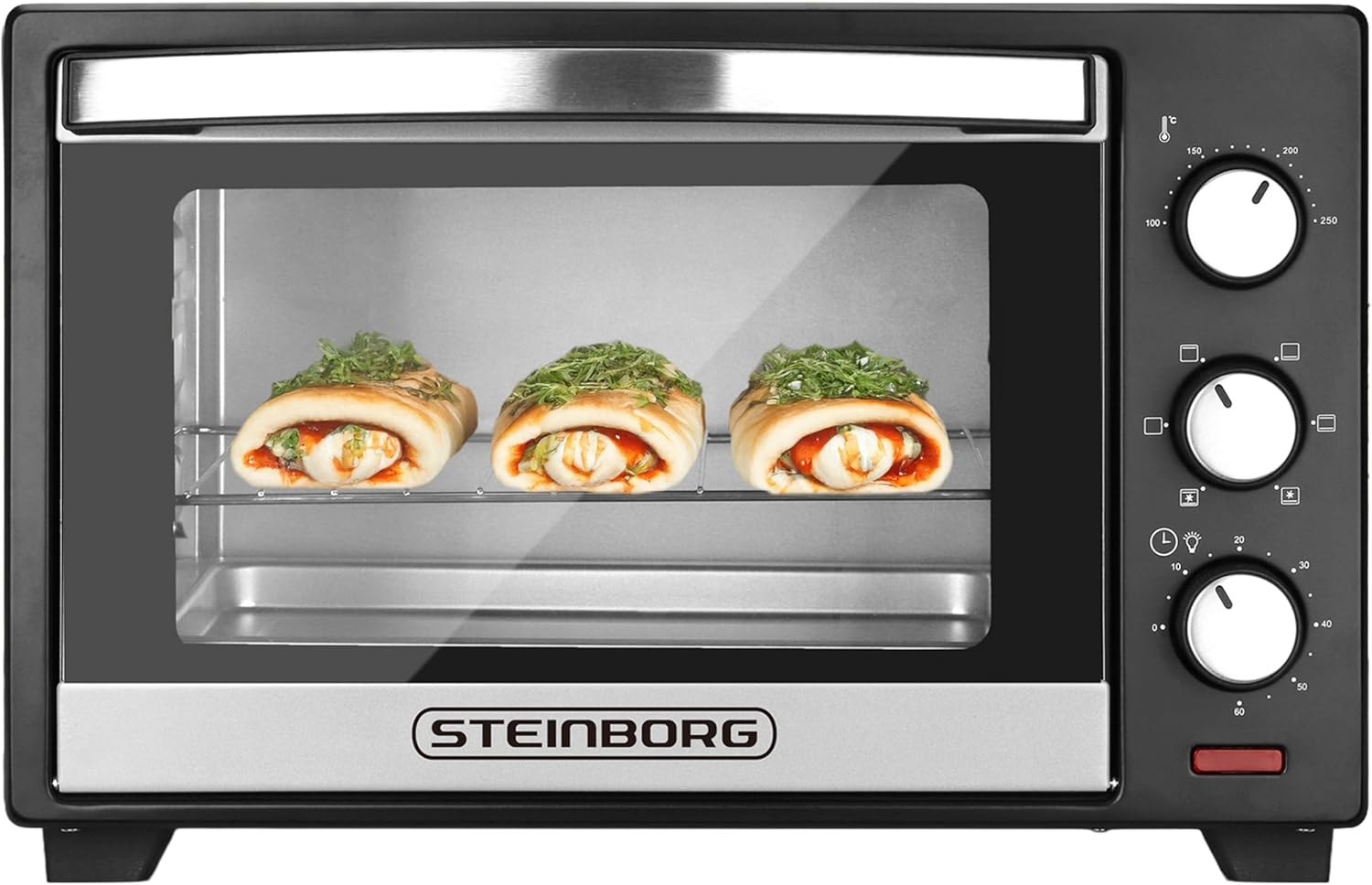 Steinborg 25 Liter Mini Backofen mit Umluft – kompakter Allrounder für Hausküche