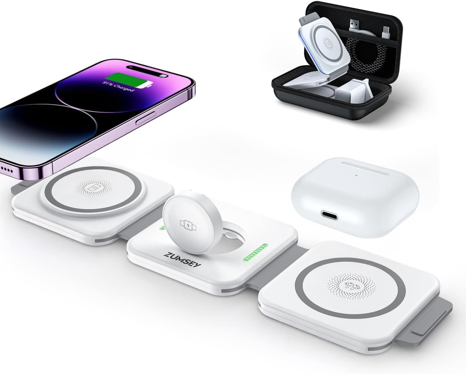 Thumbnail 6 de zumsey ZUMSEY 3-in-1 Wireless Charging Station for Apple (foldable travel charger)