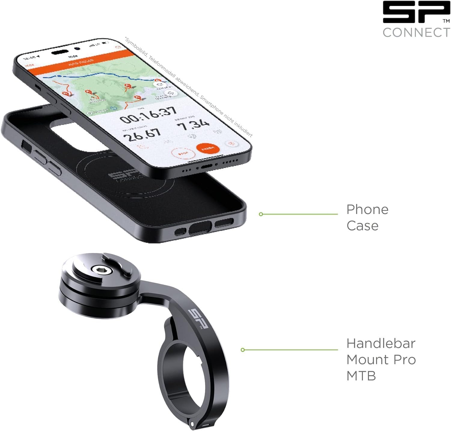 Thumbnail 4 de SP CONNECT Mountain Bike Bundle | SPC+ pour Samsung S22+ — Support VTT robuste et pratique