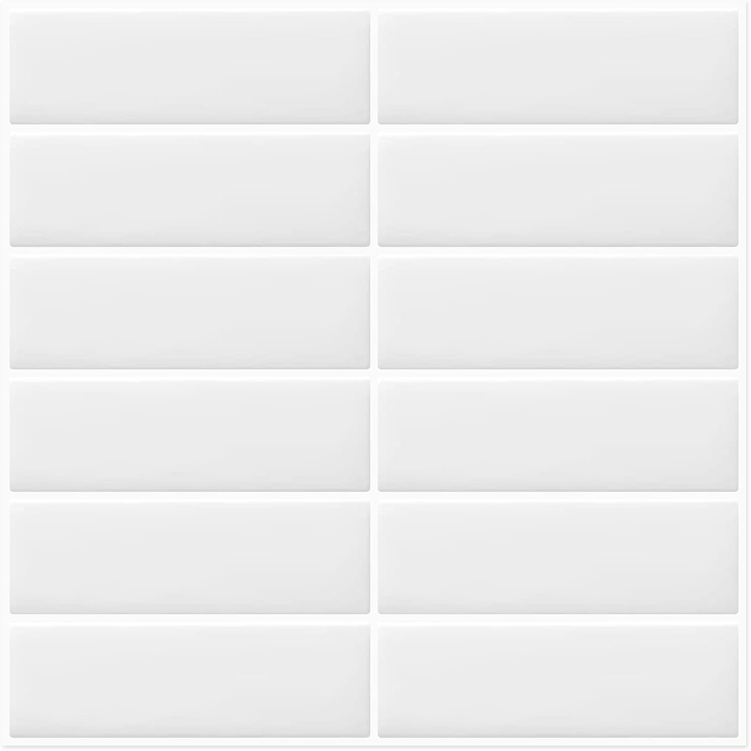 Thumbnail 6 de DEWOO lot de 10 carreaux adhésifs 3D pour mur et crédence (blanc, métro rectangulaire) 30,5 x 30,5 cm
