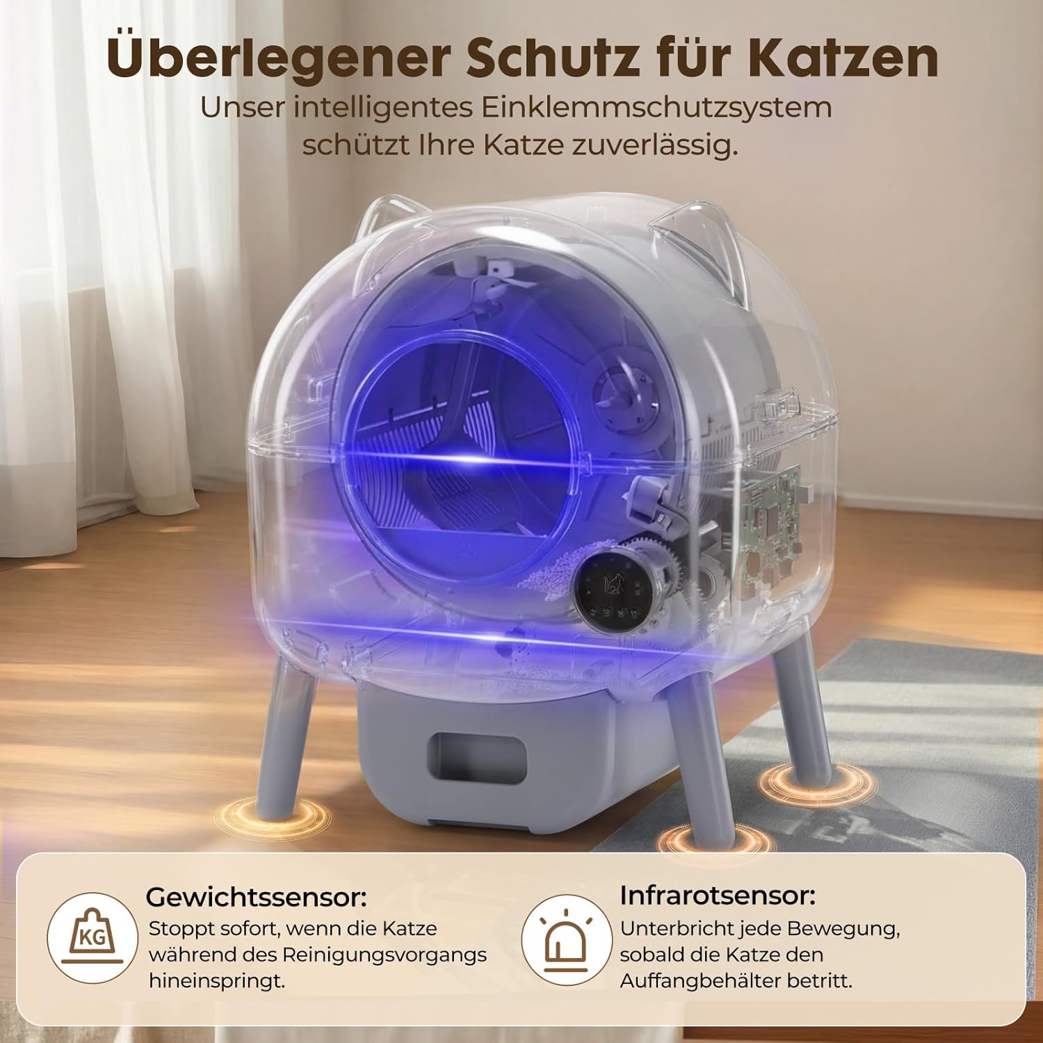 Thumbnail 3 de GTPLAYER Katzenklo Selbstreinigend 66L – Automatisches Katzenklo mit App-Steuerung, Sensoren und leiser Reinigung