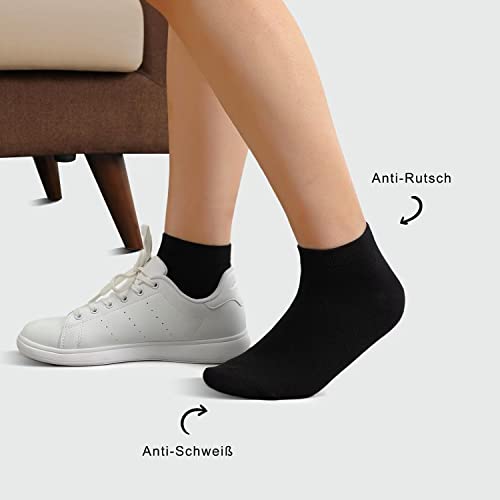 Detalle 2 de YouShow Sneaker Socken Herren Damen – 10 Paar Schwarz, Kurzsocken 47-50
