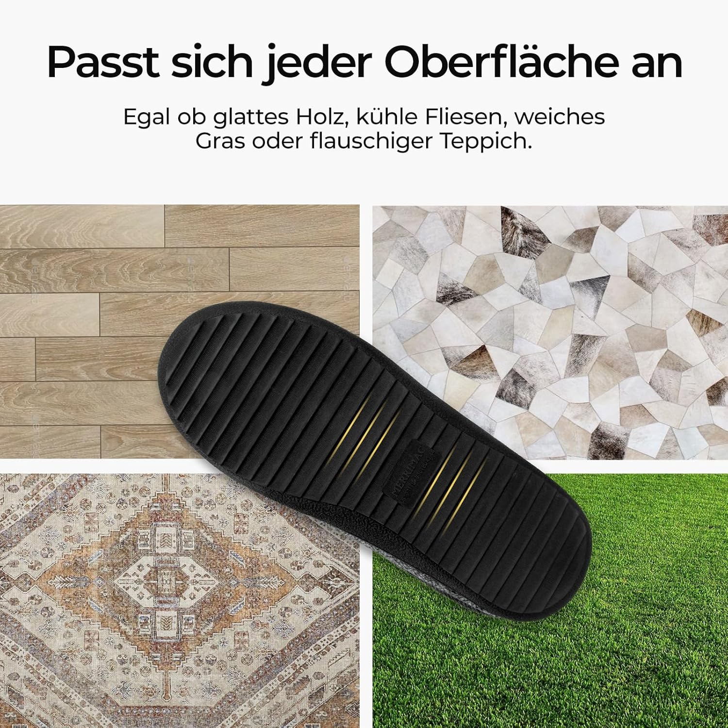 Thumbnail 3 de MERRIMAC Herren Slip-on Hausschuhe mit Memory-Schaum und rutschfester TPR-Sohle