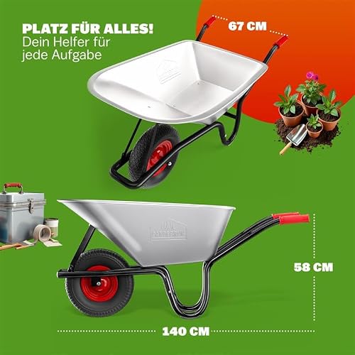 Thumbnail 6 de Gardebruk Schubkarre 100L 250kg – robuste Allround-Lösung für Garten und Baustelle