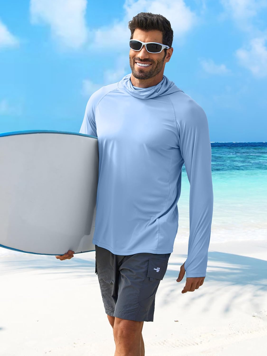 Thumbnail 2 de PINSPARK Men’s Sun Protection Hoodie with Mask (UPF 50+ UV) Long Sleeve Rash Guard Shirt
