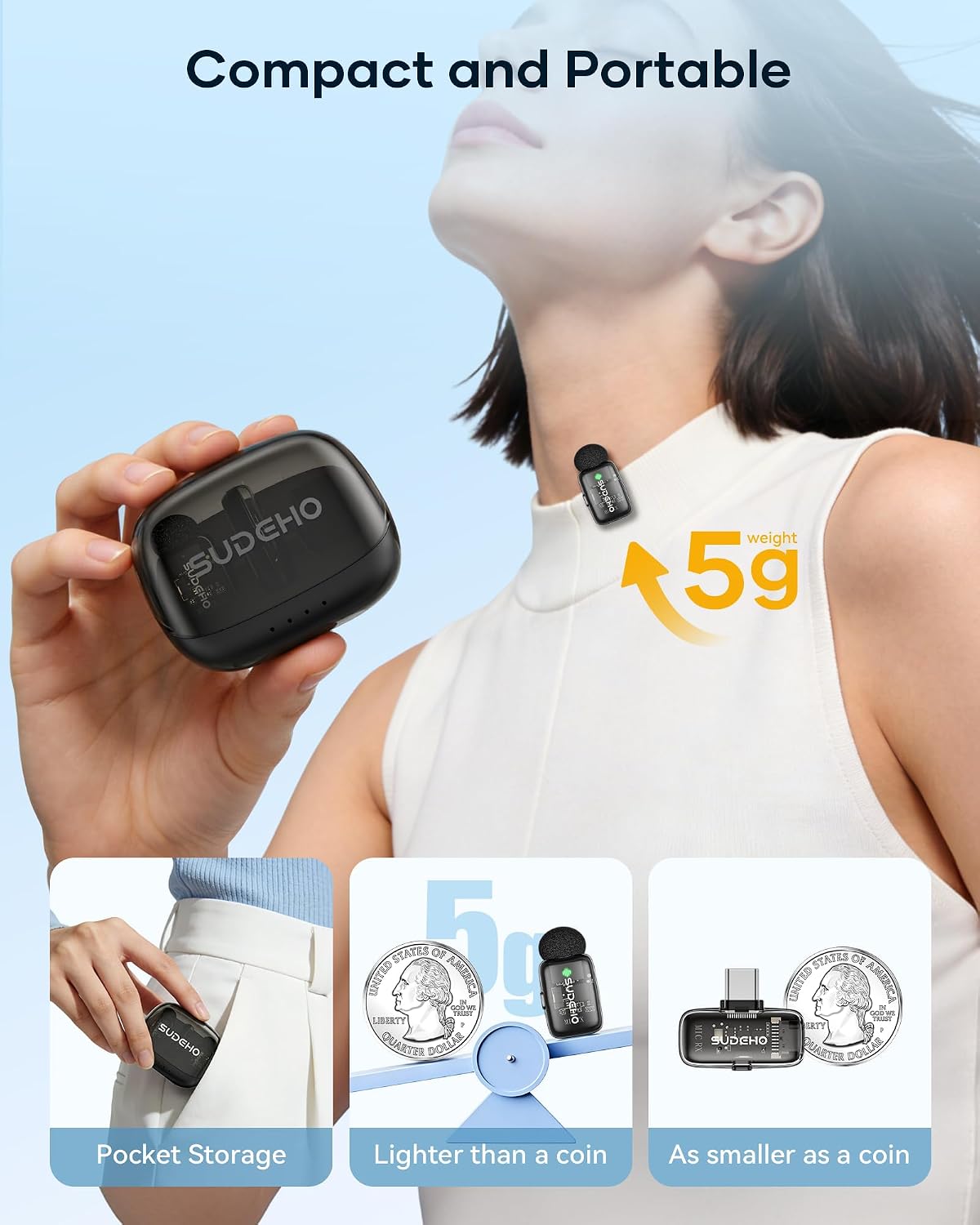 Detalle de Wireless Mini Lavalier Microphone, USB-C