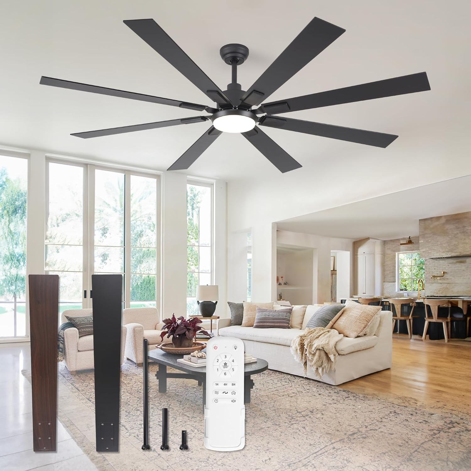 ZMISHIBO 72-inch Ceiling Fan with Lights