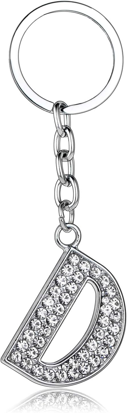 Detalle de BESPMOSP A-Z Letter Keychain – Best Friend Gift with Rhinestone Letter