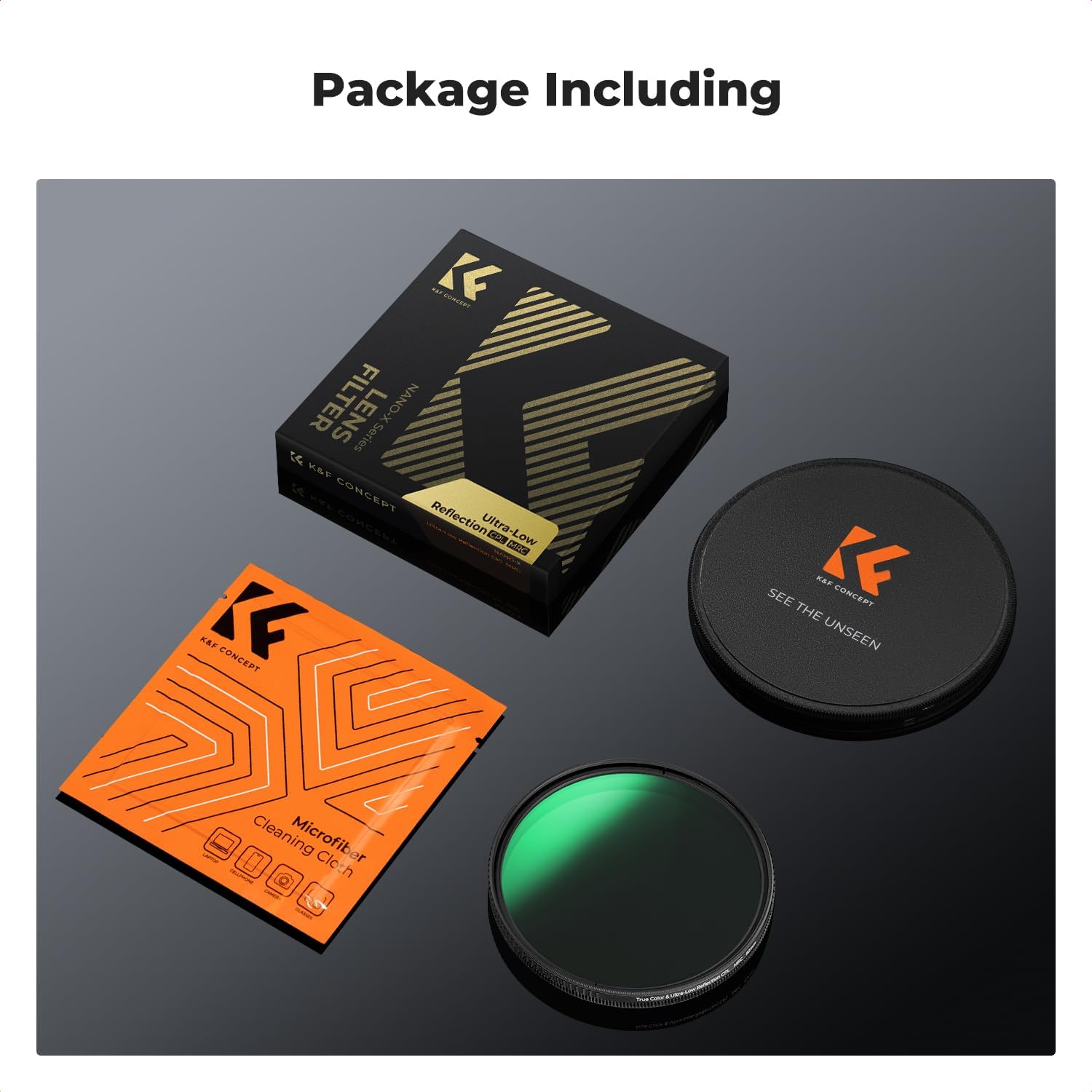 Thumbnail 6 de K&F CONCEPT 2-in-1 Filter 62 mm True Color Polfilter & Ultra-niedrige Reflexion Polfilter (Nano-Xcel)