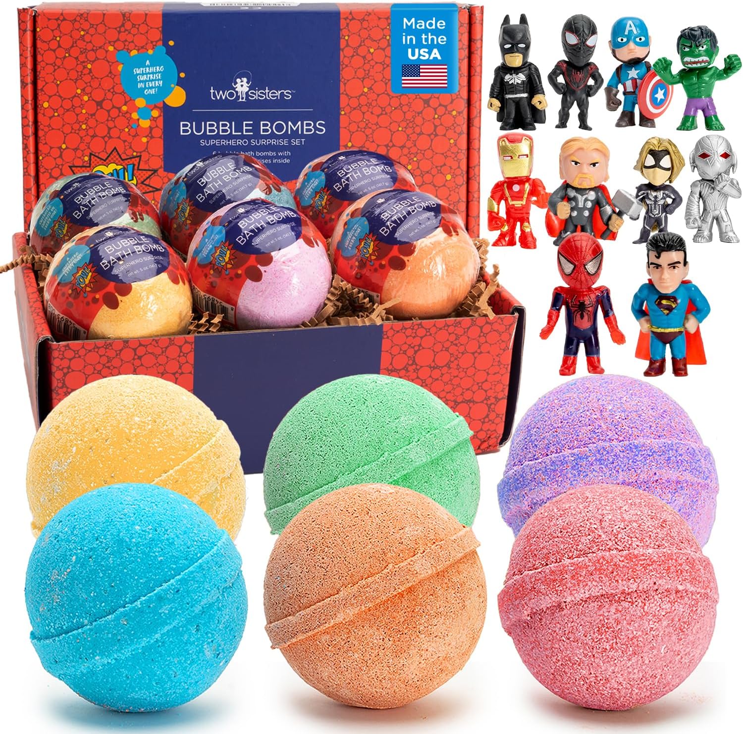 Detalle de Superhero Bath Bombs for Kids (6 Pack) with Surprise Toys Inside