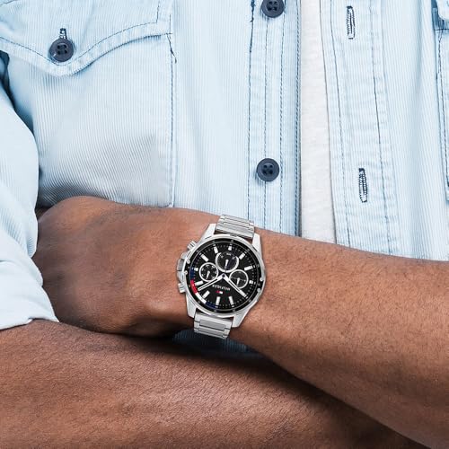 Detalle 2 de Tommy Hilfiger Reloj Analógico de Cuarzo Multifunción para Hombre con Correa en Acero Inoxidable o Silicona