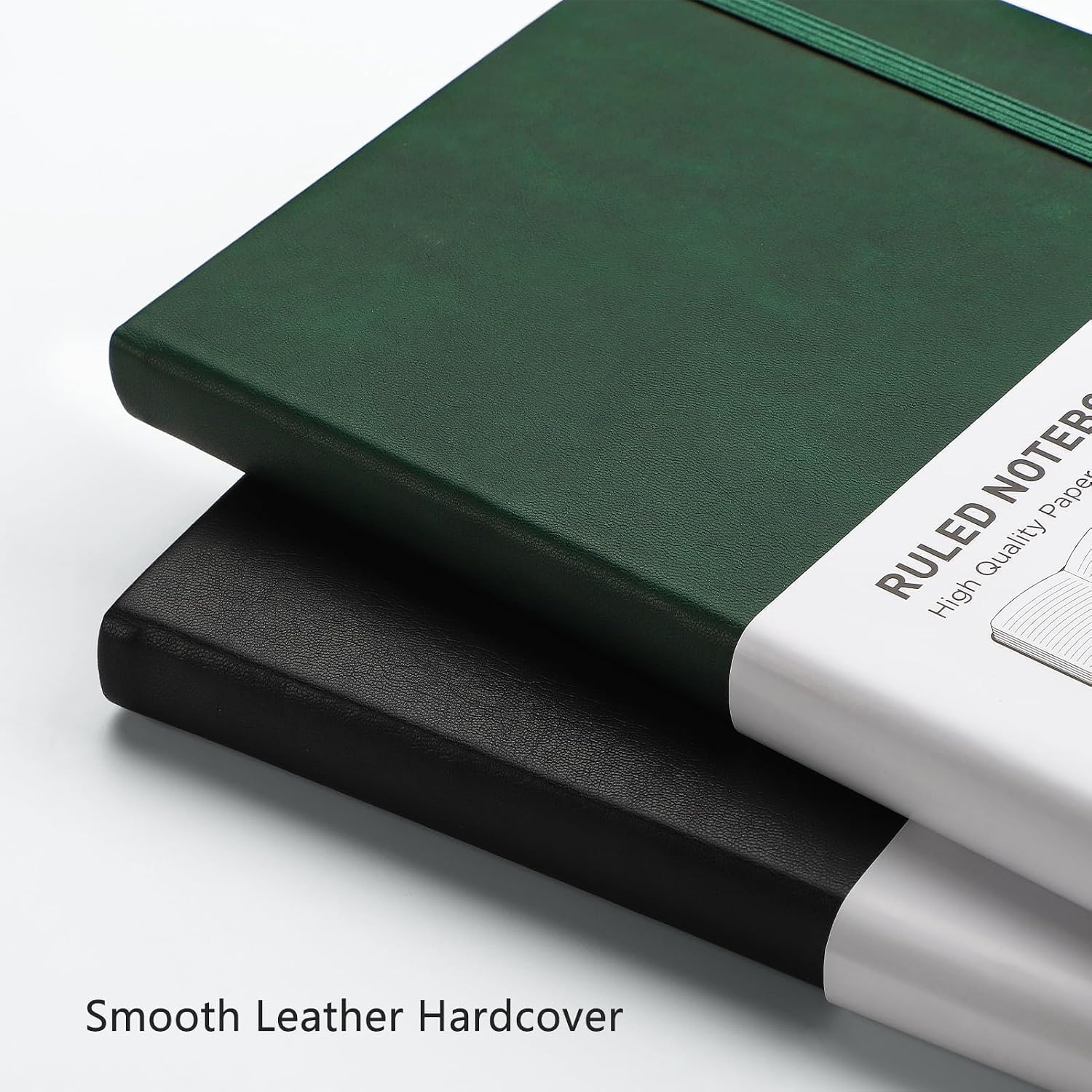 Detalle de Rettacy A5 Notebook 2-Pack: Lined Journal with Leather Hardcover, 188 Pages Each