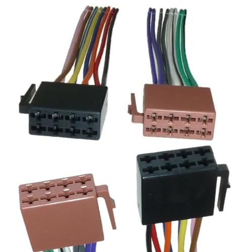 Thumbnail 1 de ACMEROTA juego de conectores ISO para radio de coche (adaptador DIN, 2x8 pines/16 pines, extremos de cable sueltos)