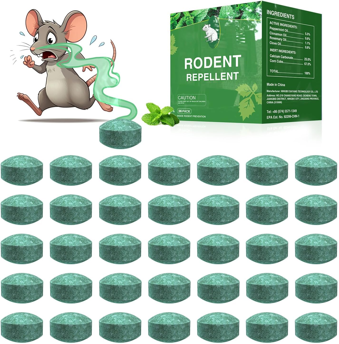 Detalle de tenerolike QSQ Peppermint Rodent Repellent Balls, 36-Pack, Indoor/Outdoor