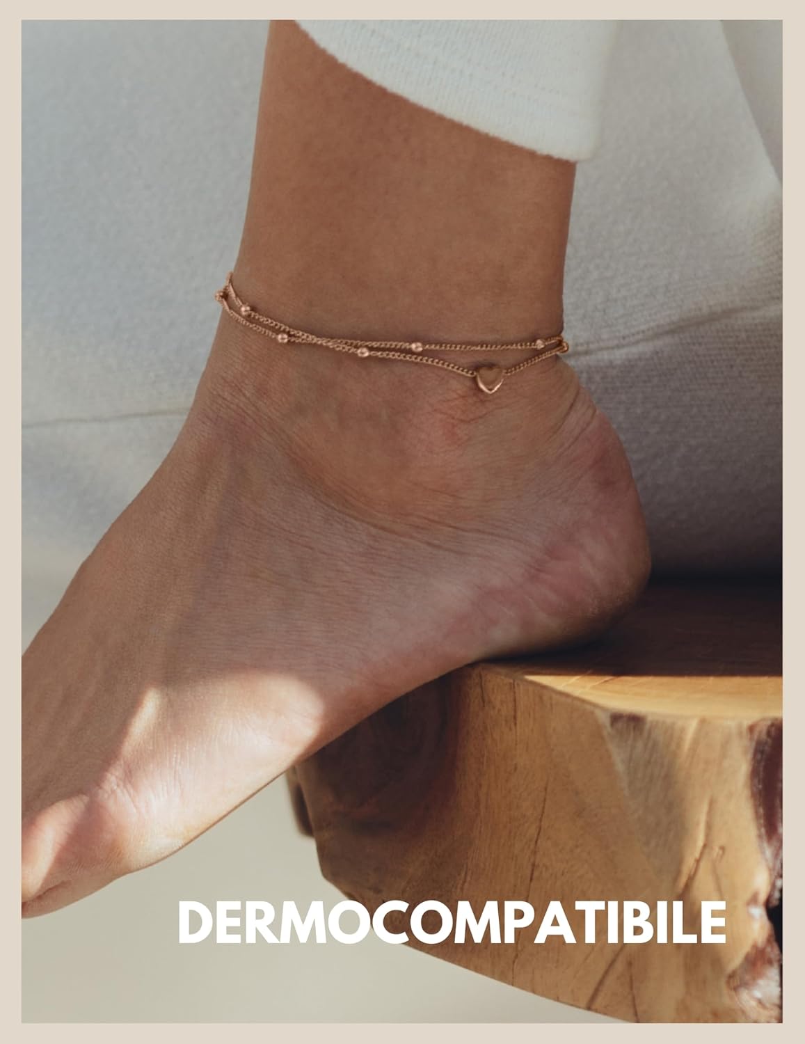 Detalle de GD GOOD.designs Cavigliera cuore da donna impermeabile e regolabile in acciaio