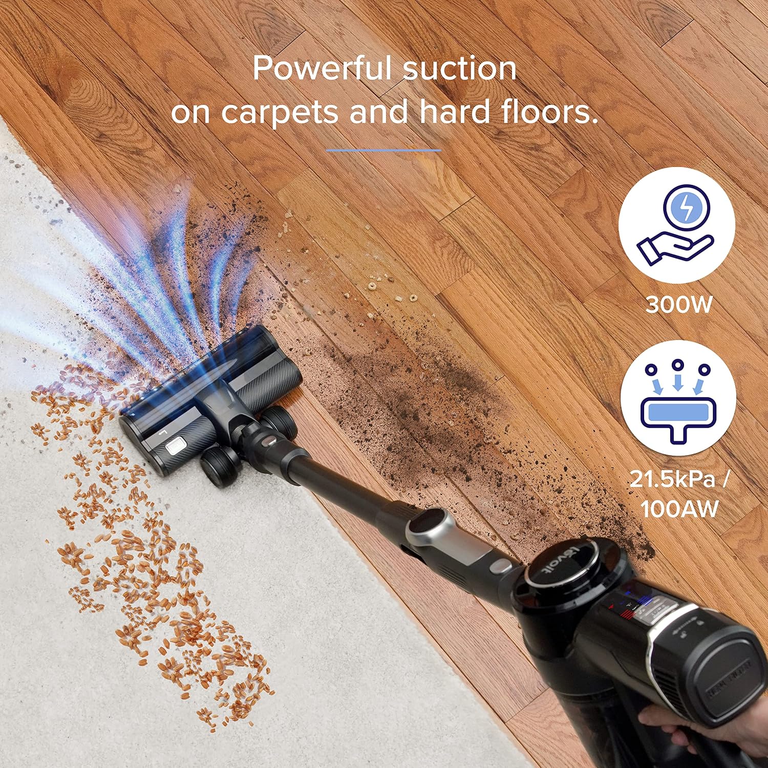Detalle 2 de LEVOIT Cordless Vacuum Cleaner with Dual Brush and 80-Min Battery