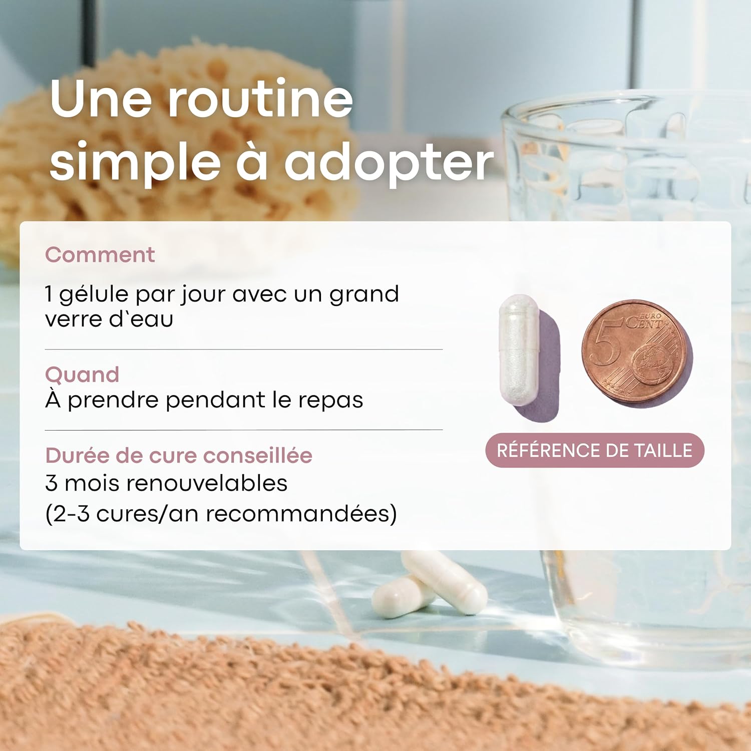 Detalle de NOVOMA Essentials – Biotine avec Sélénium et Zinc (B8) pour accélérer la pousse des cheveux, cure de 2 mois, 60 gélules végétales