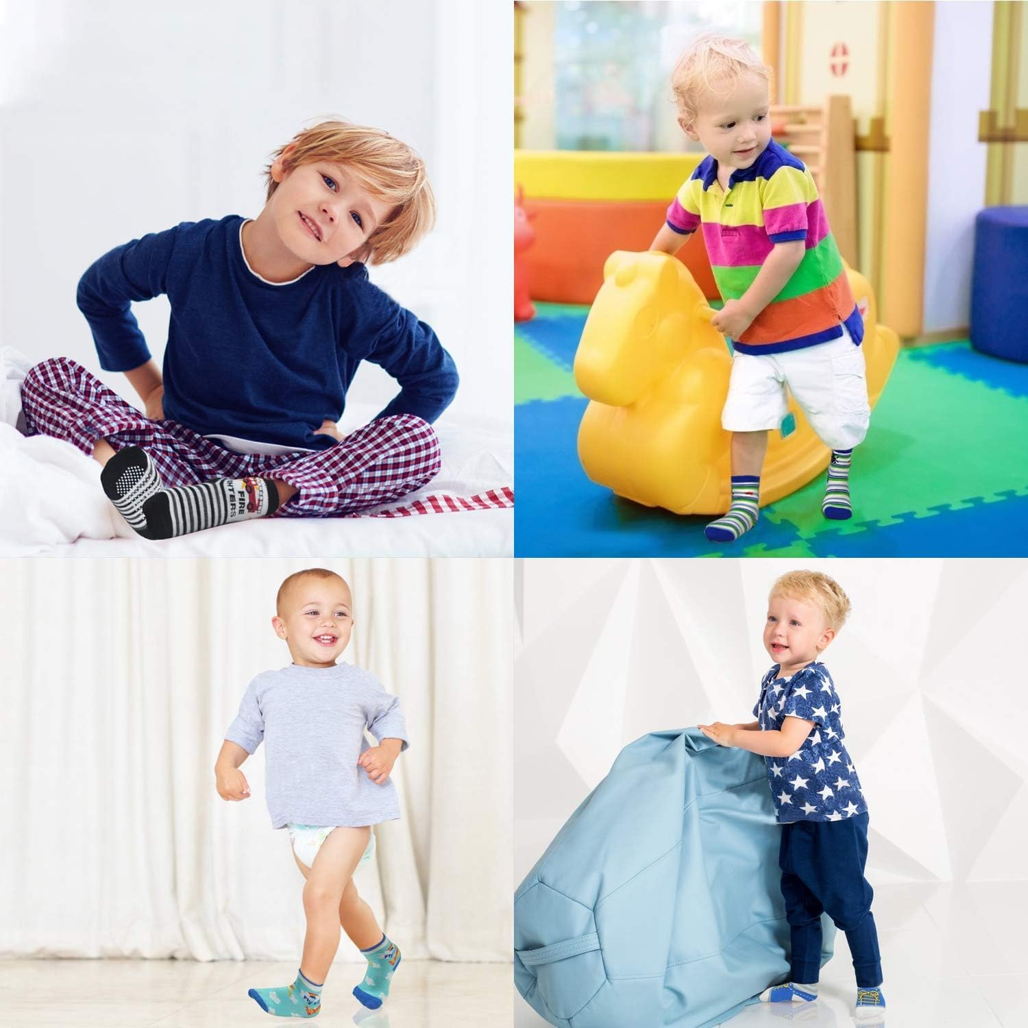 Thumbnail 4 de SUOSDEY Stoppersocken Kinder 12 Paar – rutschfest dank Silikonpunkten, 1–7 Jahre