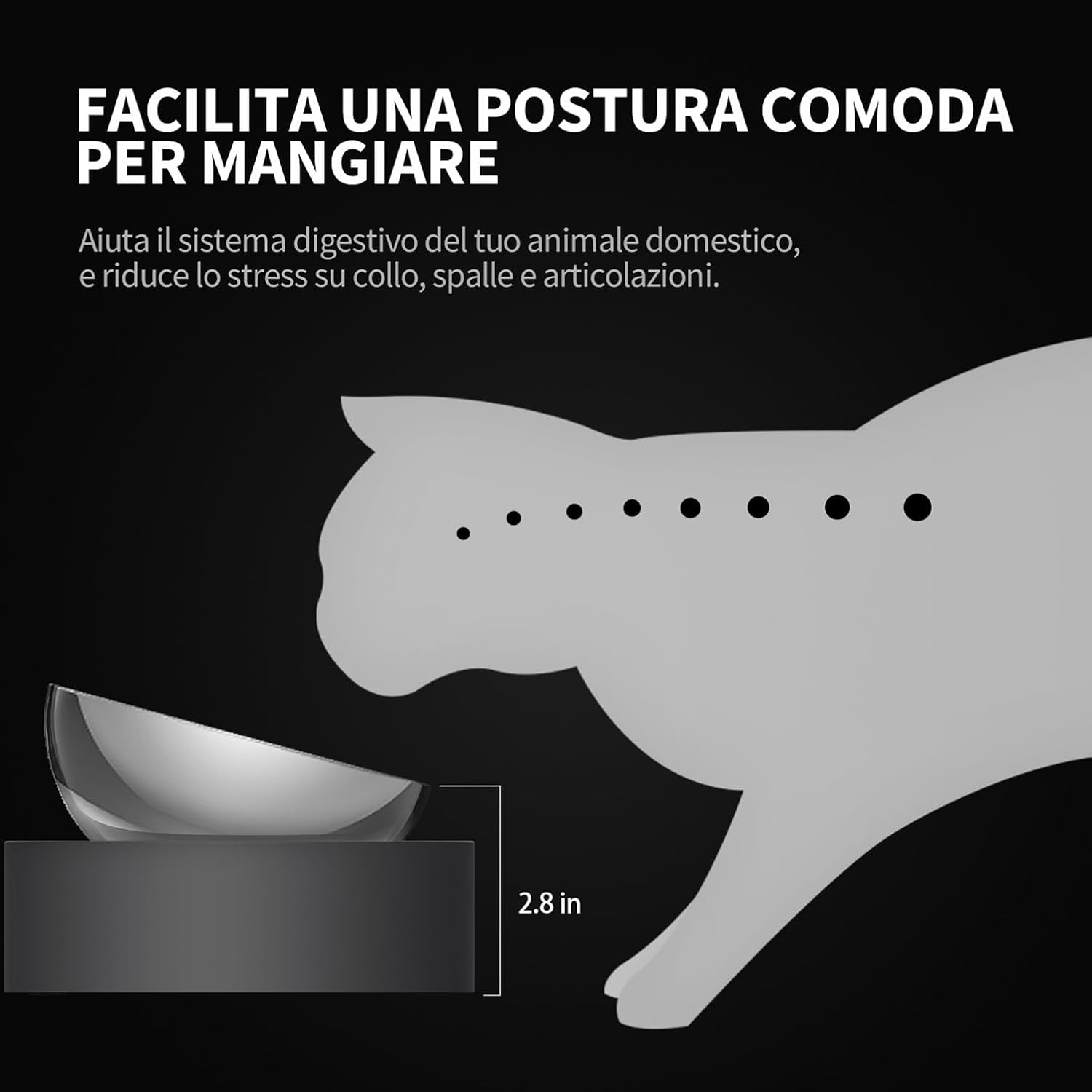 Detalle 2 de PETKIT Cybertail Ciotola rialzata 13,7 cm 🐾