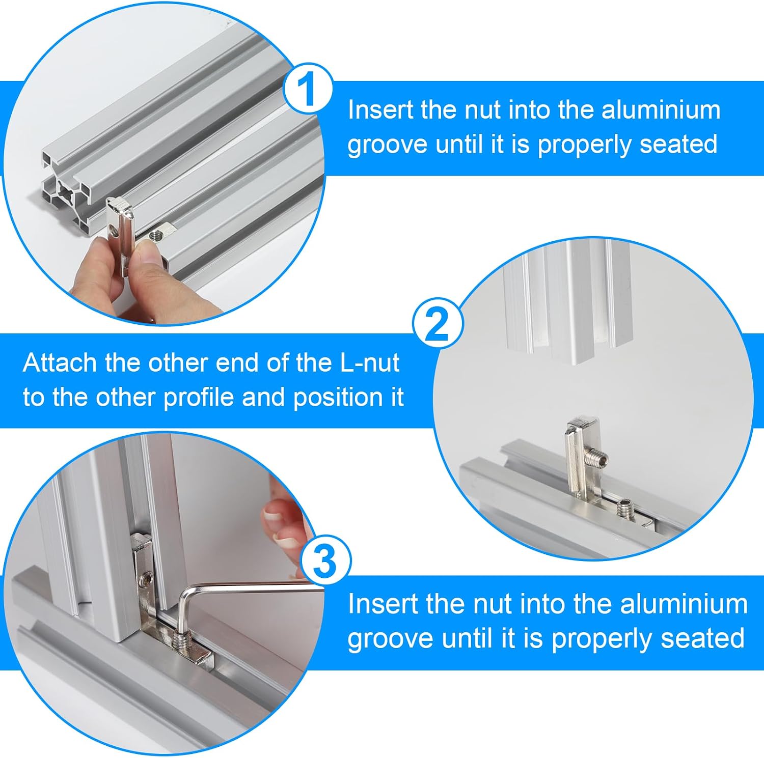 Thumbnail 3 de SUPAWAY Innenwinkel Winkelverbinder 80 Stück für 30er Aluminiumprofile, EU-2020/ EU-3030