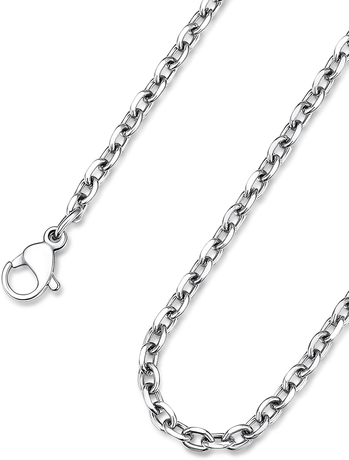 Detalle de ChainsHouse Rolokette Edelstahl – 3/5/7/9/12 mm breit, 46–76 cm, O-Kette/Ankerkette