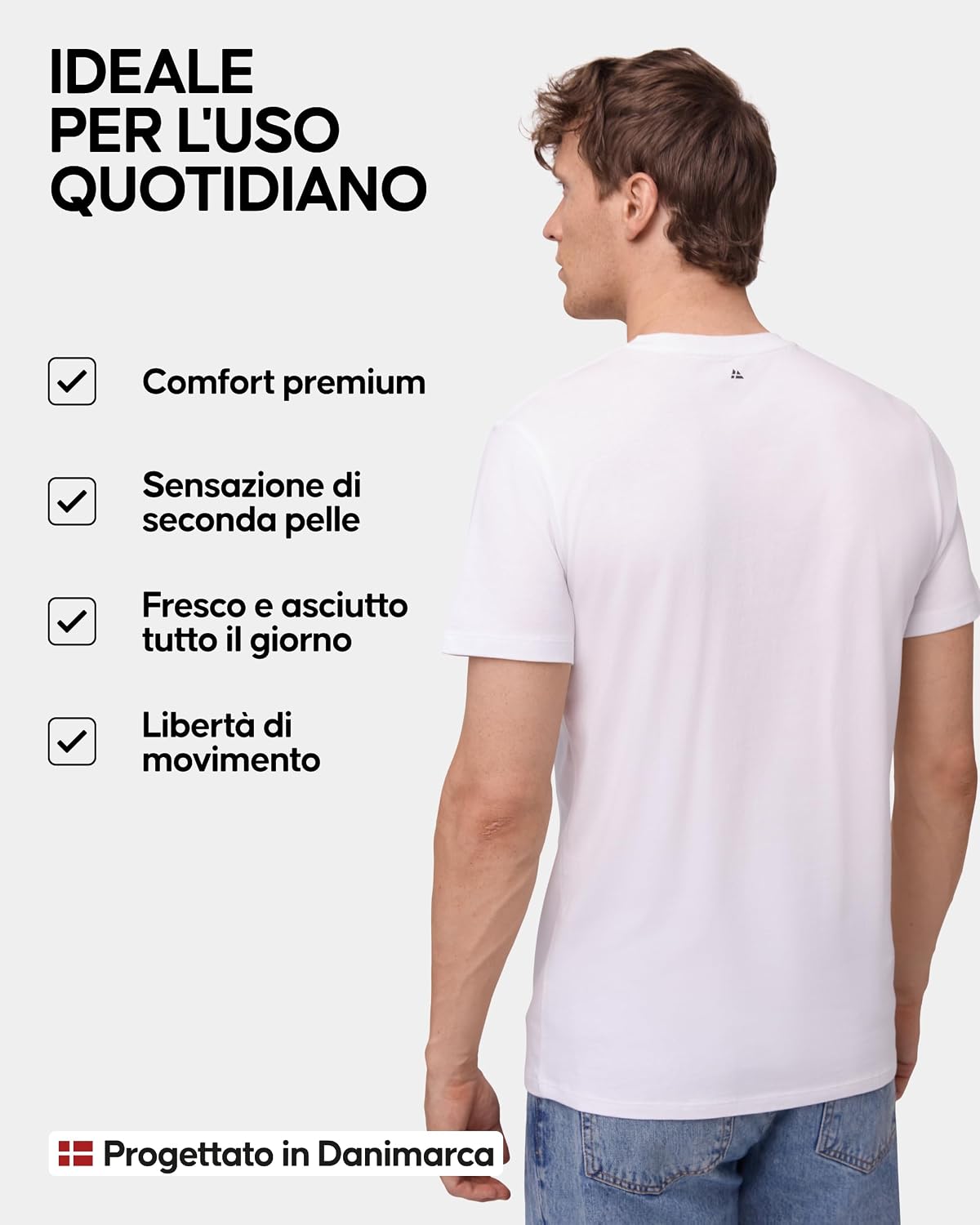 Thumbnail 2 de DANISH ENDURANCE T-Shirt Uomo Cotone e Modal – Maglietta da 1 a 4 pezzi, scollo a V o girocollo, senza etichetta