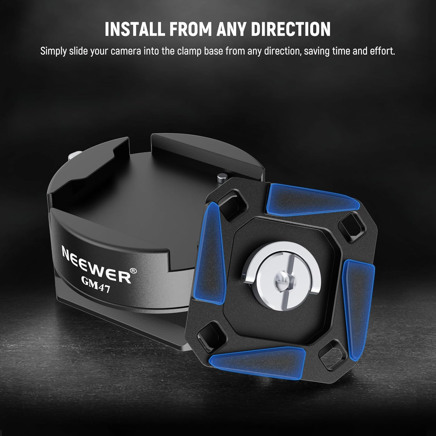 Thumbnail 1 de Neewer GM47 Kit piastra QR a sgancio rapido con base a morsetto tipo Arca e compatibilità Peak Design Capture V3