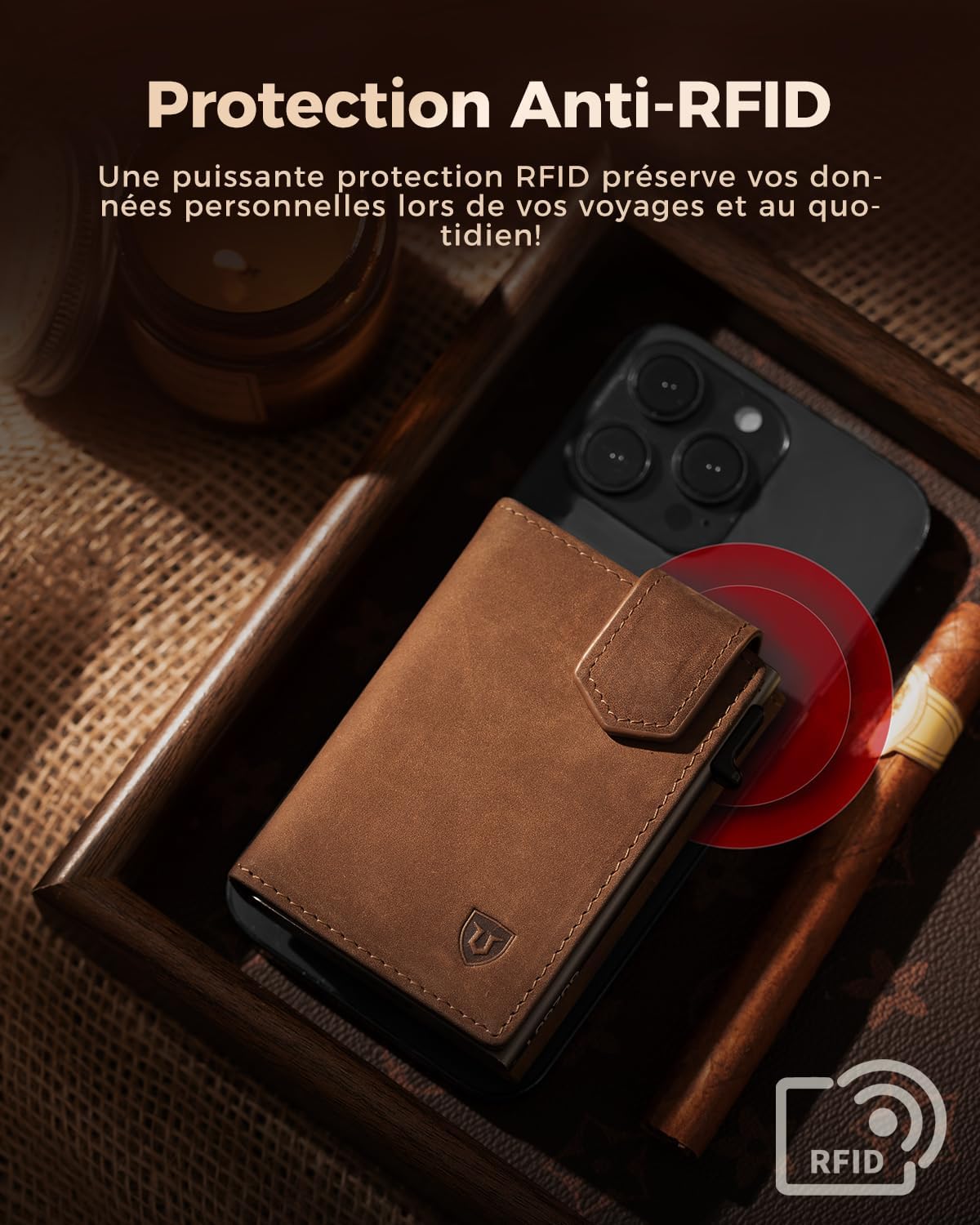 Thumbnail 5 de LORZOR Portefeuille Homme Cuir avec Porte Monnaie XXL