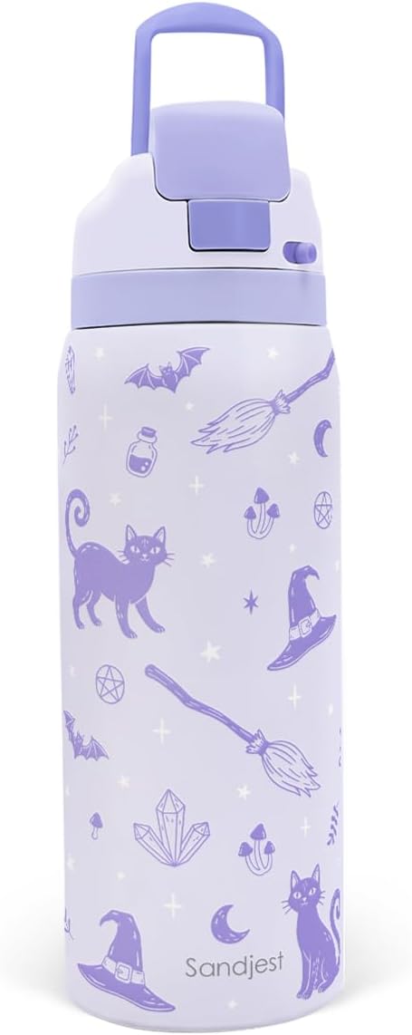 Detalle de SANDJEST SJ-DW-SS-WB32PB 32oz Halloween Witch Stainless Steel Water Bottle