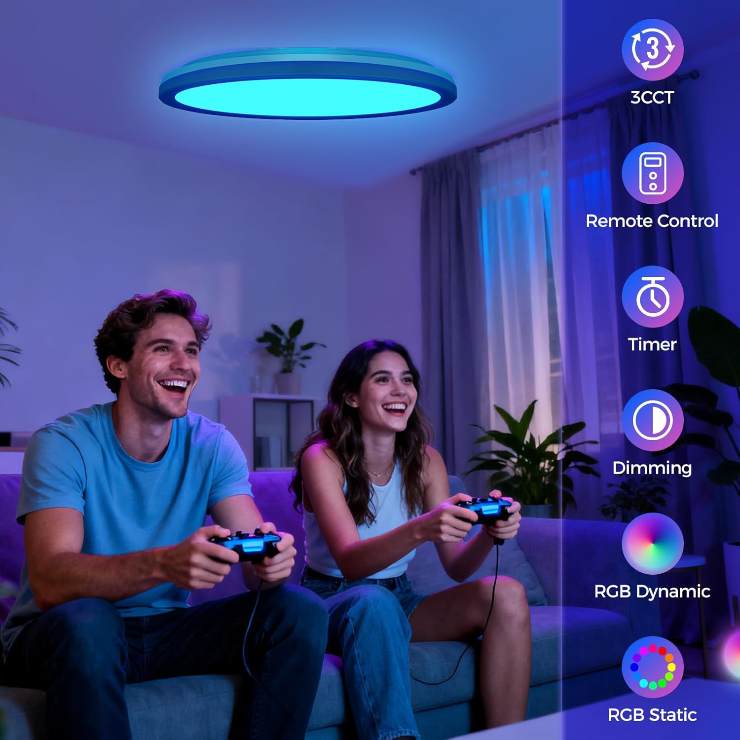 Thumbnail 1 de hepside LED Deckenleuchte Dimmbar 24W Ø30cm