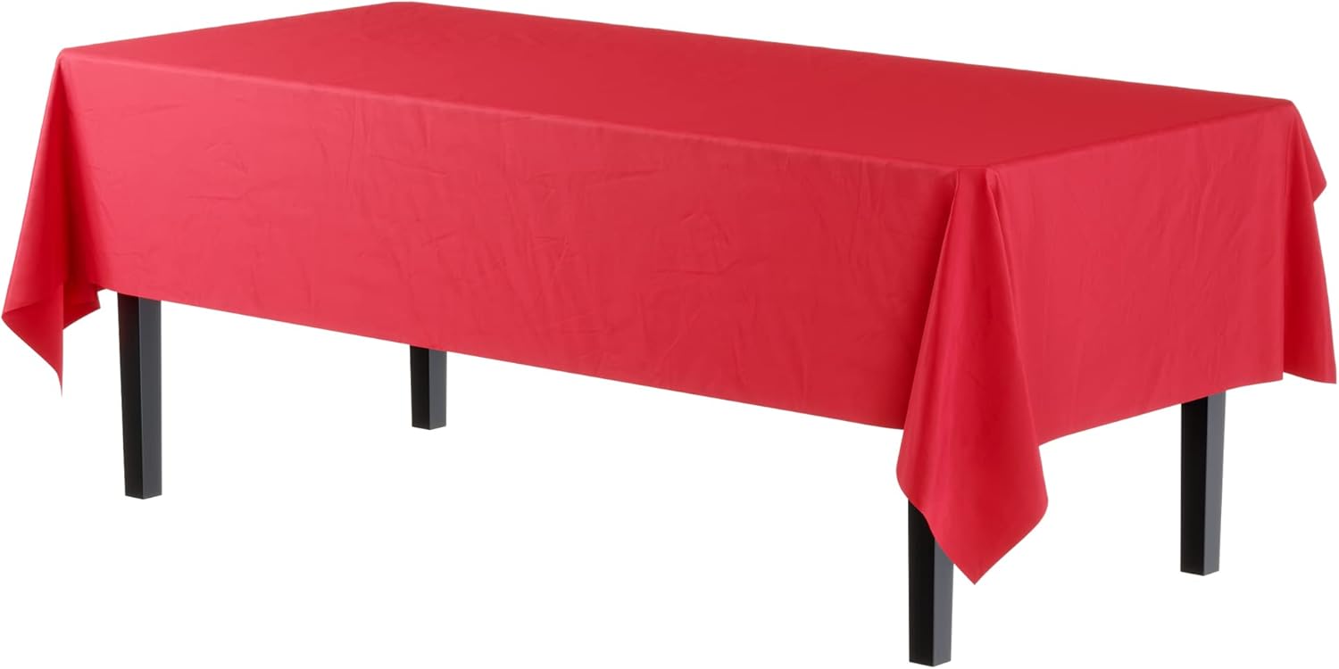 Thumbnail 1 de Party Solids Pack Of 6 Premium Plastic Tablecloths, 54 x 108 Red