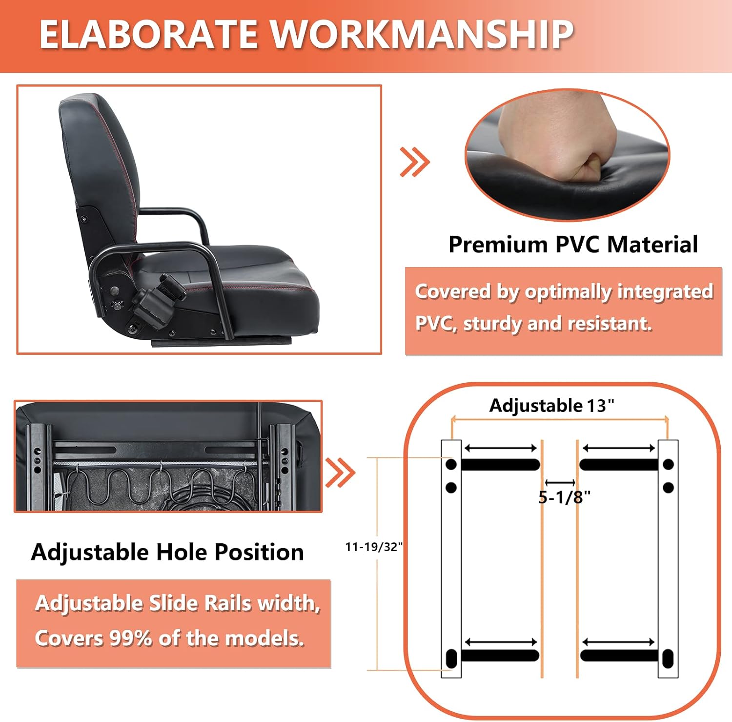 Detalle 1 de TICSEA Universal Forklift Seat 120°