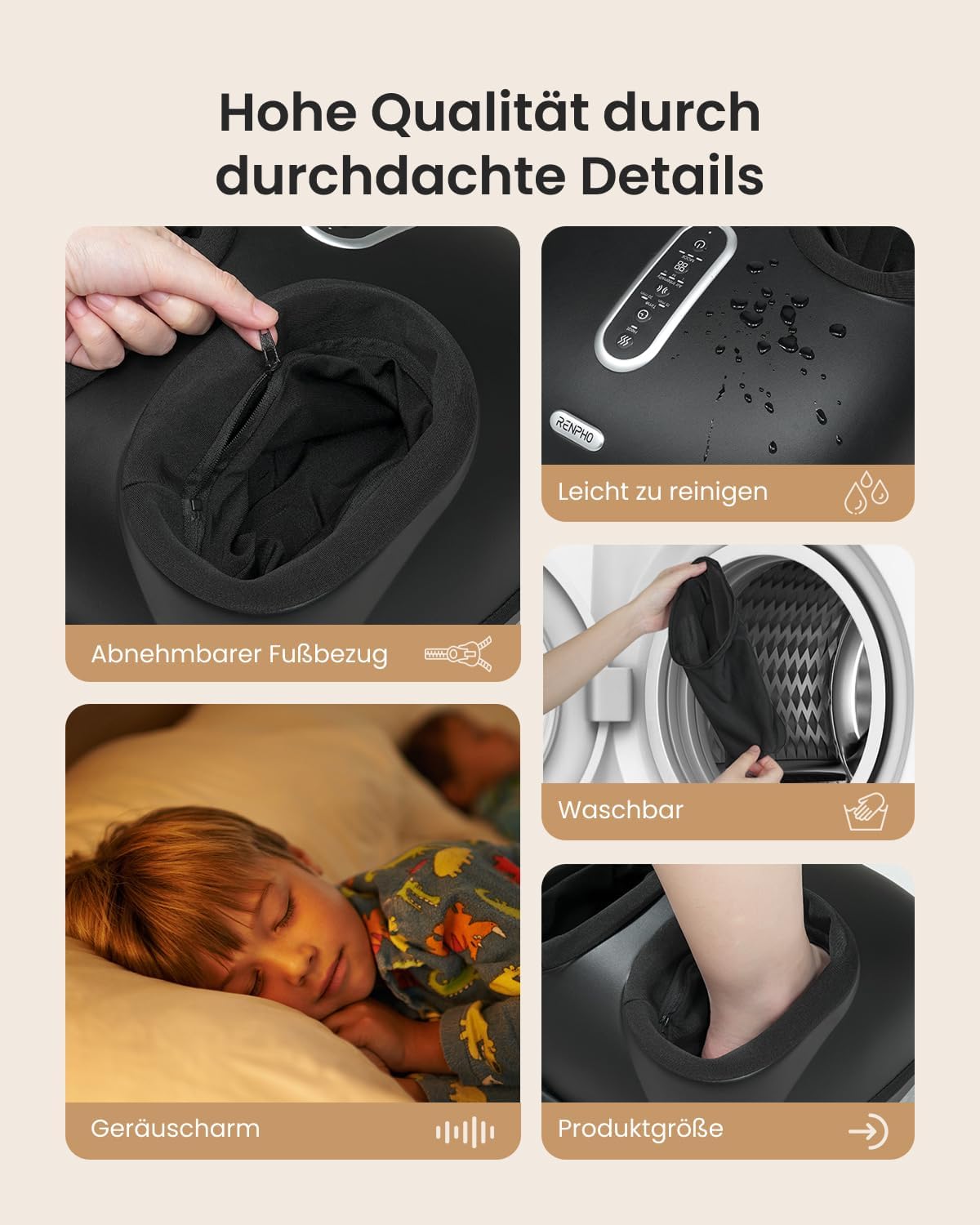 Thumbnail 6 de RENPHO Fußmassagegerät mit Wärme (2026) für Zehen & Fußgewölbe, Shiatsu, Flexibles Soft-Material – bis EU 46