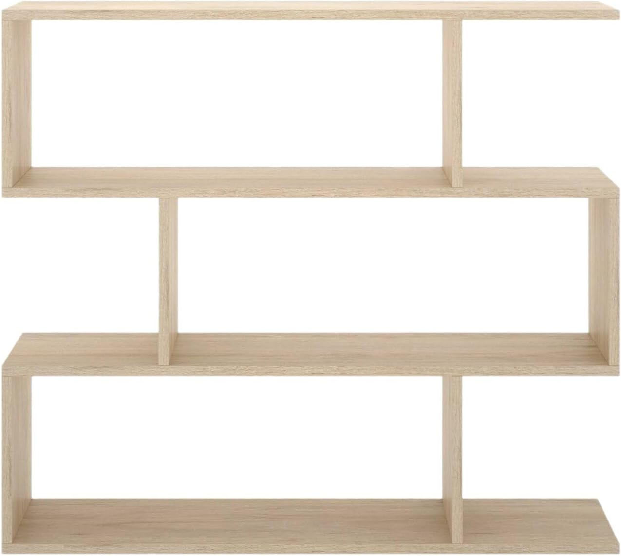 Detalle de Dmora Libreria Design 3 scaffali bifacciale Rovere, 110 x 97 x 25 cm