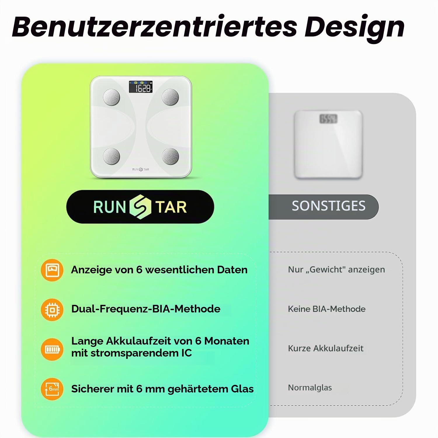 Detalle 2 de RunSTAR Körperfettwaage mit App, 180 kg