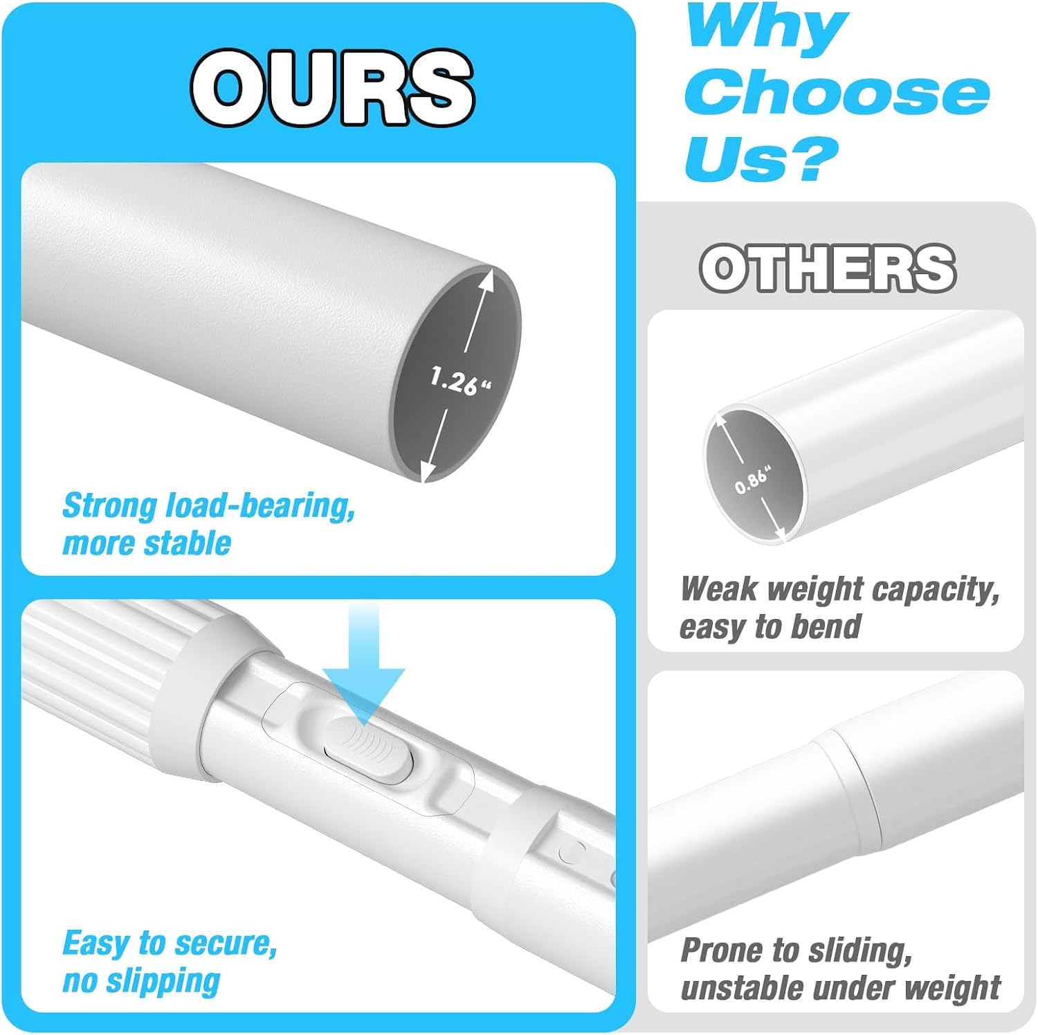 Detalle de MEXAU Tension Curtain Rod 39–120 Inches