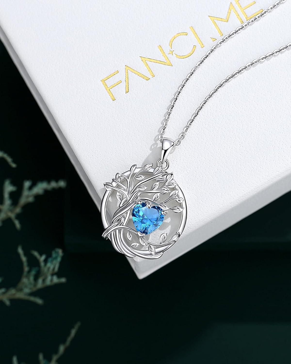 Thumbnail 4 de FANCIME Tree of Life Necklace, White Gold Plated