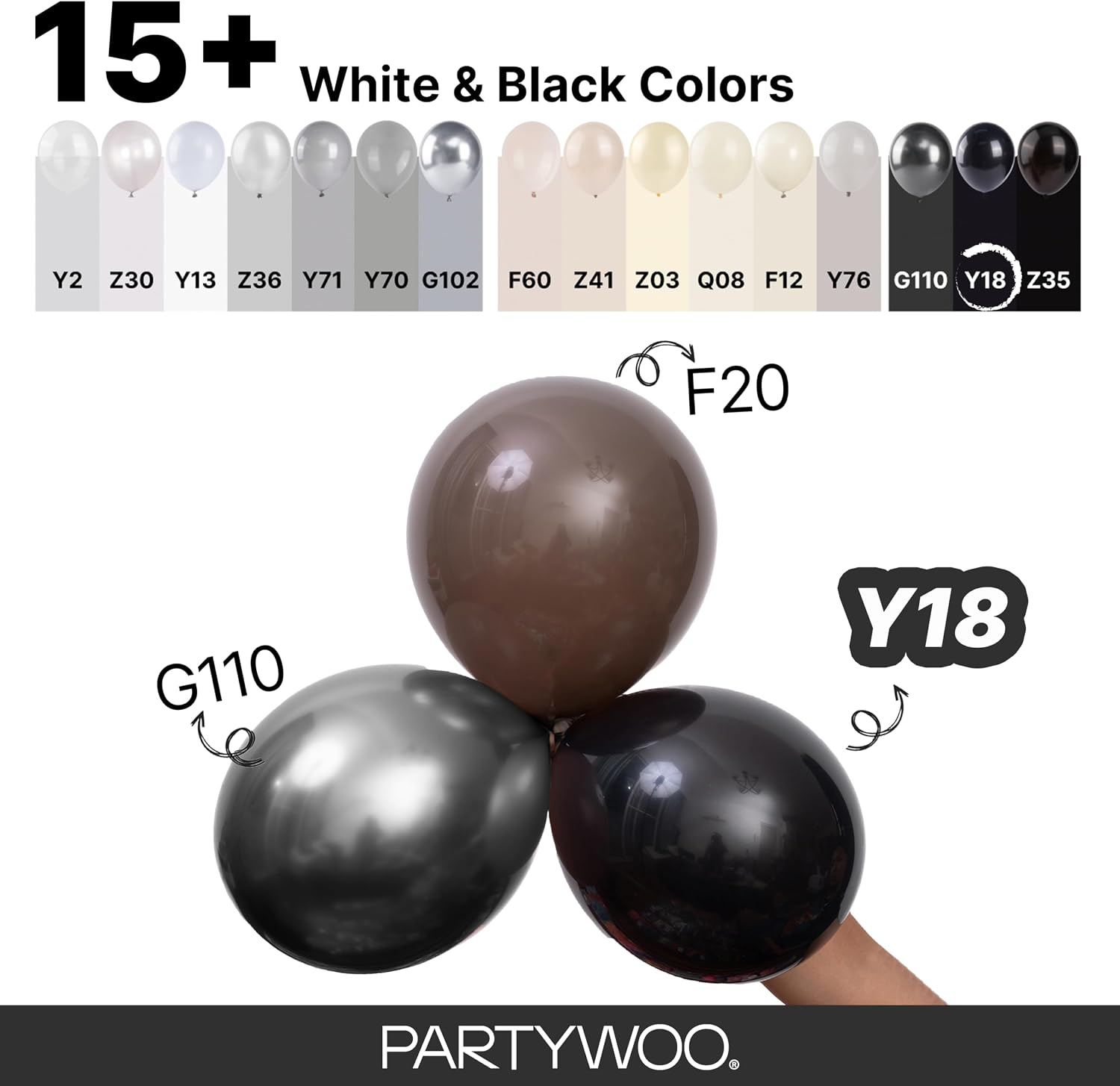 Thumbnail 3 de PartyWoo 140-Piece Black Balloon Kit (18, 12, 10, and 5 Inch) for Balloon Arches, Garlands, and Party Decor