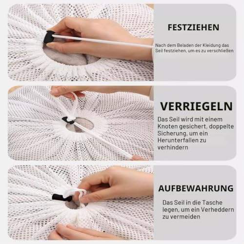Detalle de Dmjia Wäschenetz Groß 60x90 cm – 2er-Set mit Kordelstopper