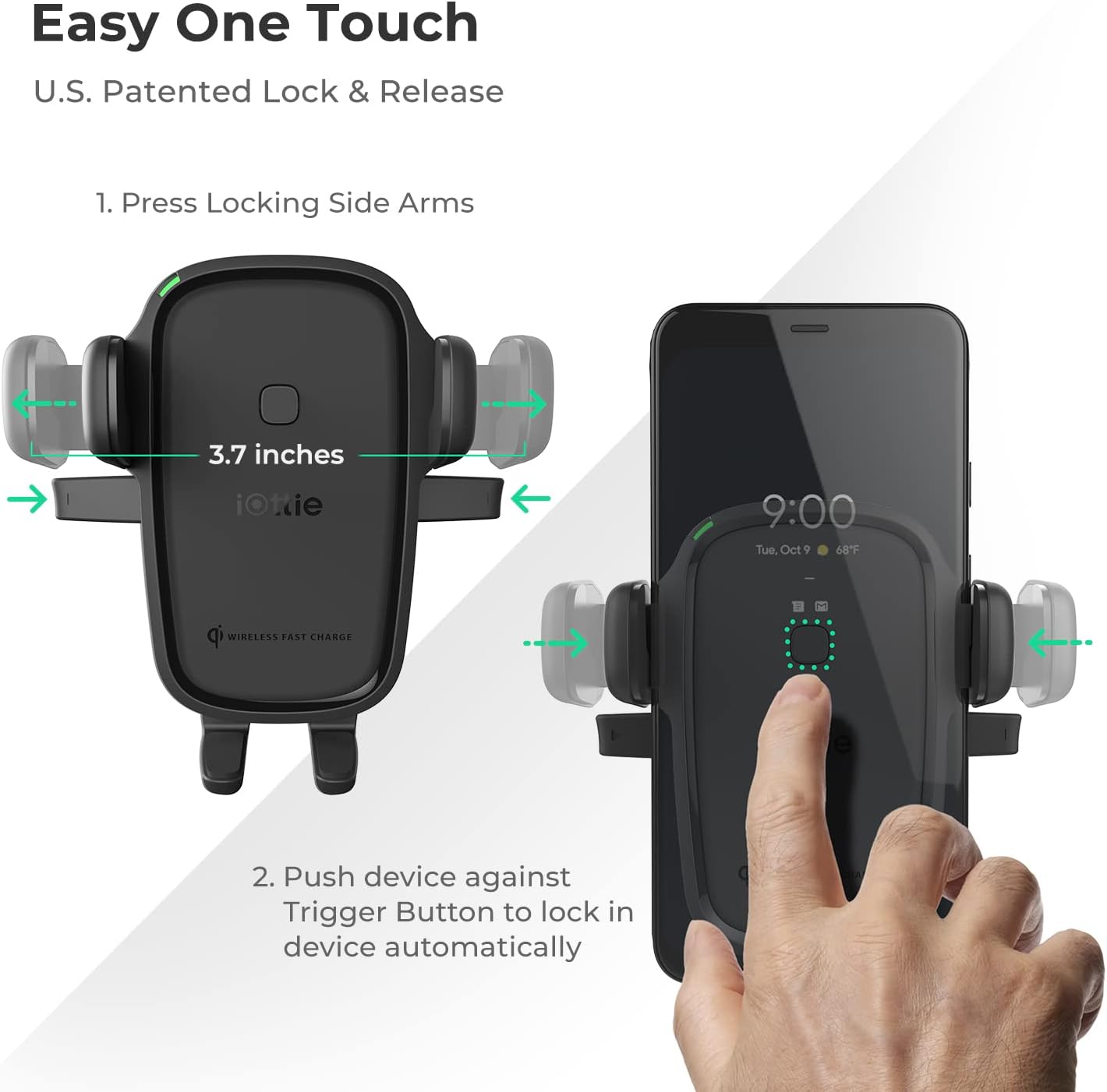 Thumbnail 3 de iOttie Easy One Touch Wireless 2 Qi Car Charger Dashboard Mount