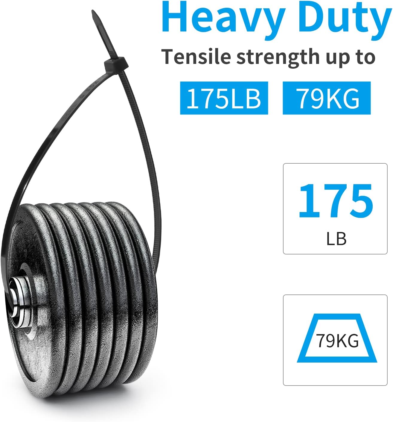 Detalle de XINGO 100 Pcs Heavy Duty Cable Ties 600mm x 9mm – Ultra Strong 175 lbs Tensile, UV‑Resistant, Outdoor Use