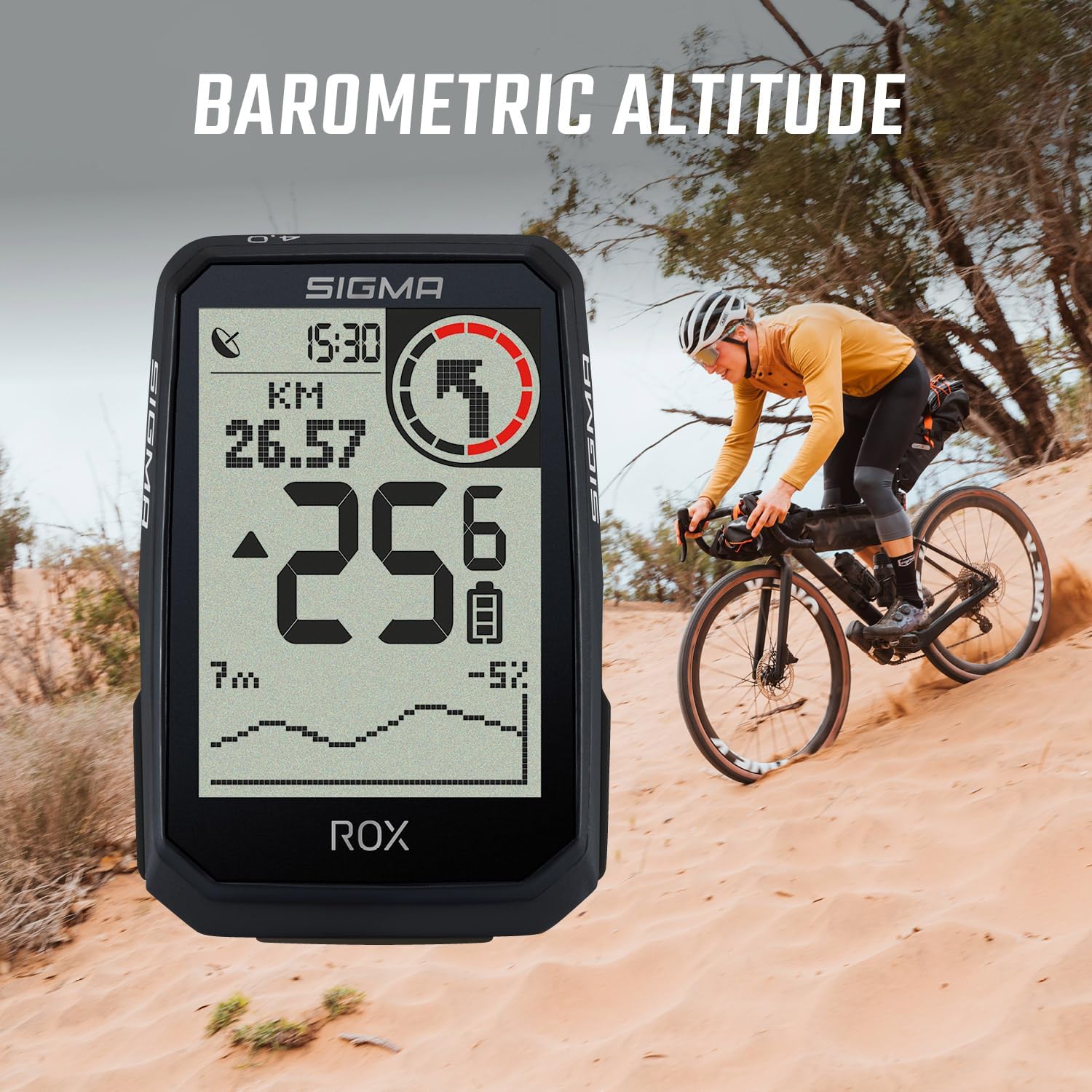 Detalle de SIGMA ROX 4.0 Endurance Black : GPS vélo avec 41 h d’autonomie et guidage re-routing