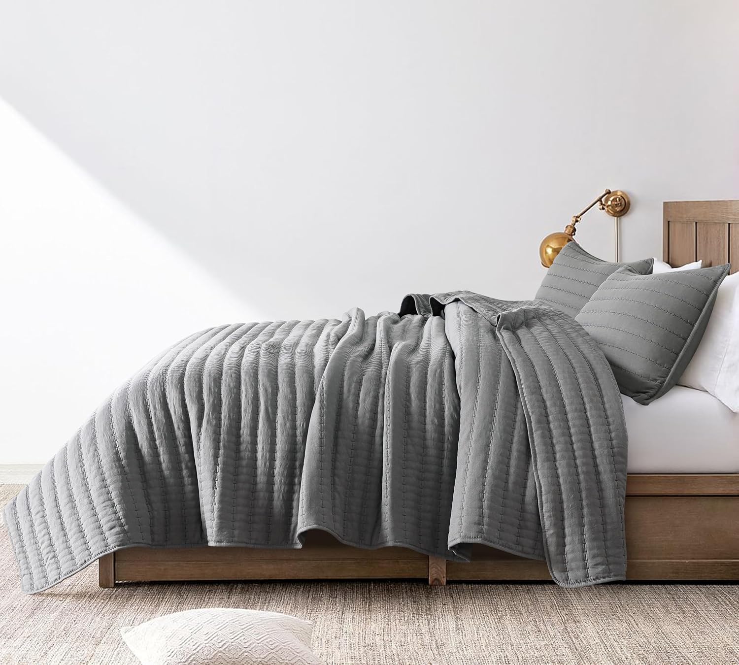 Thumbnail 2 de R.SHARE Copriletto Una Piazza e Mezzo Primaverile Estivo 200×220 cm – Grigio, 100% Microfibra