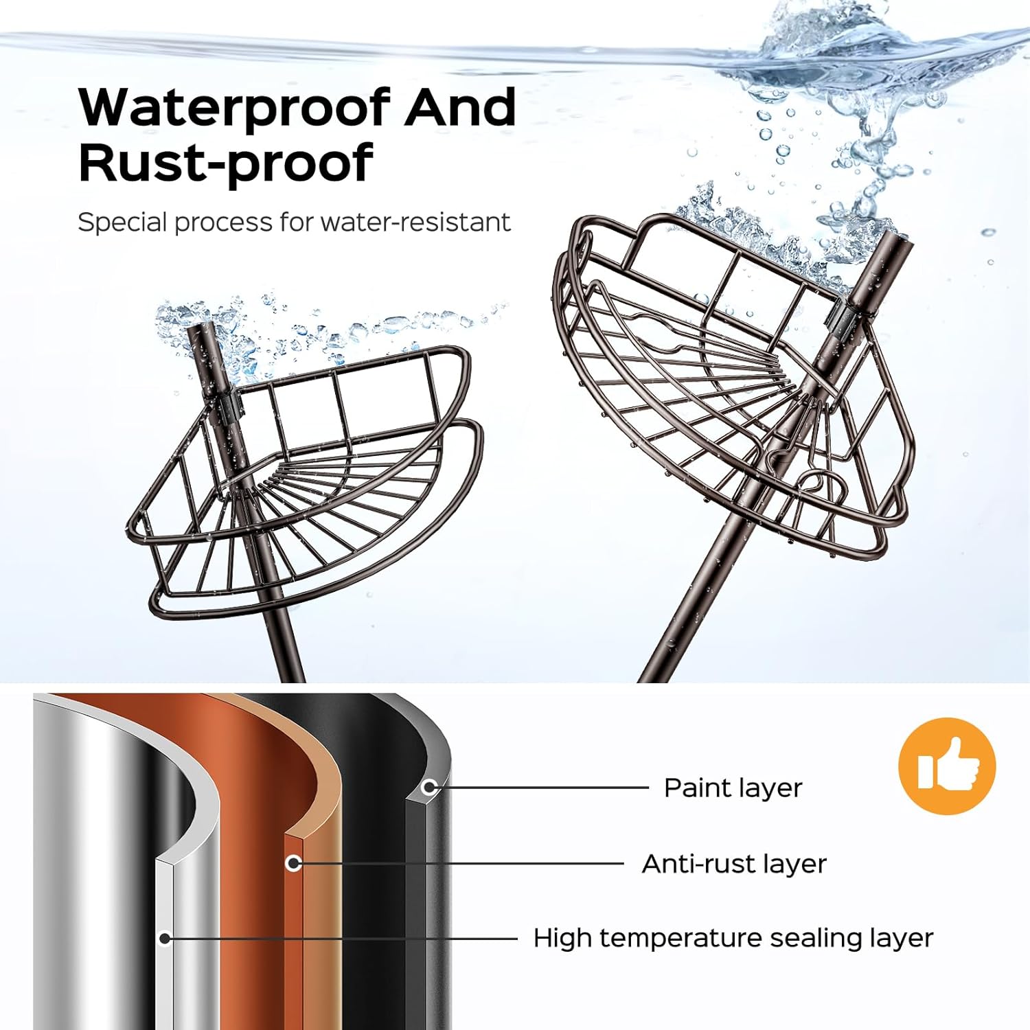 Detalle 2 de HAMITOR Corner Shower Caddy 47-121 Inch