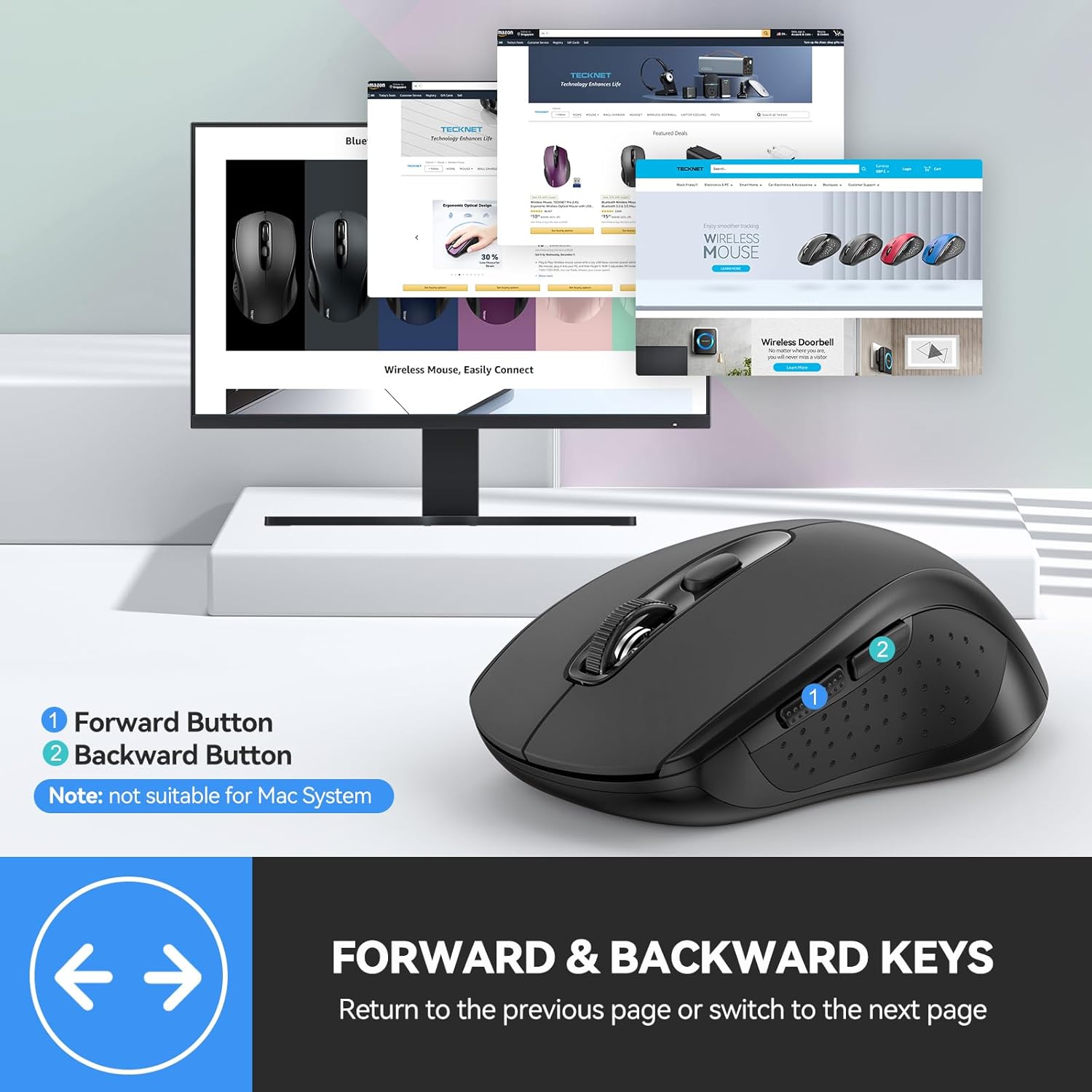 Thumbnail 4 de TECKNET Bluetooth Mouse 4000DPI